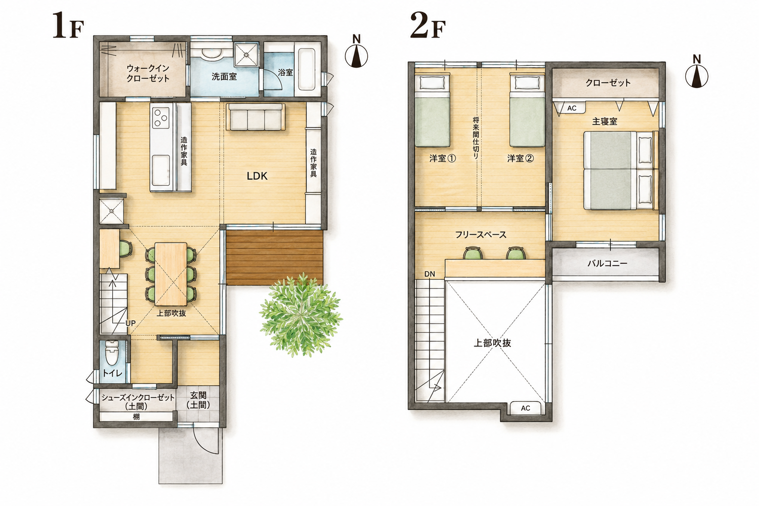 BELLE MAISON DAYS house 千葉市若葉区源町 2LDKの間取り図