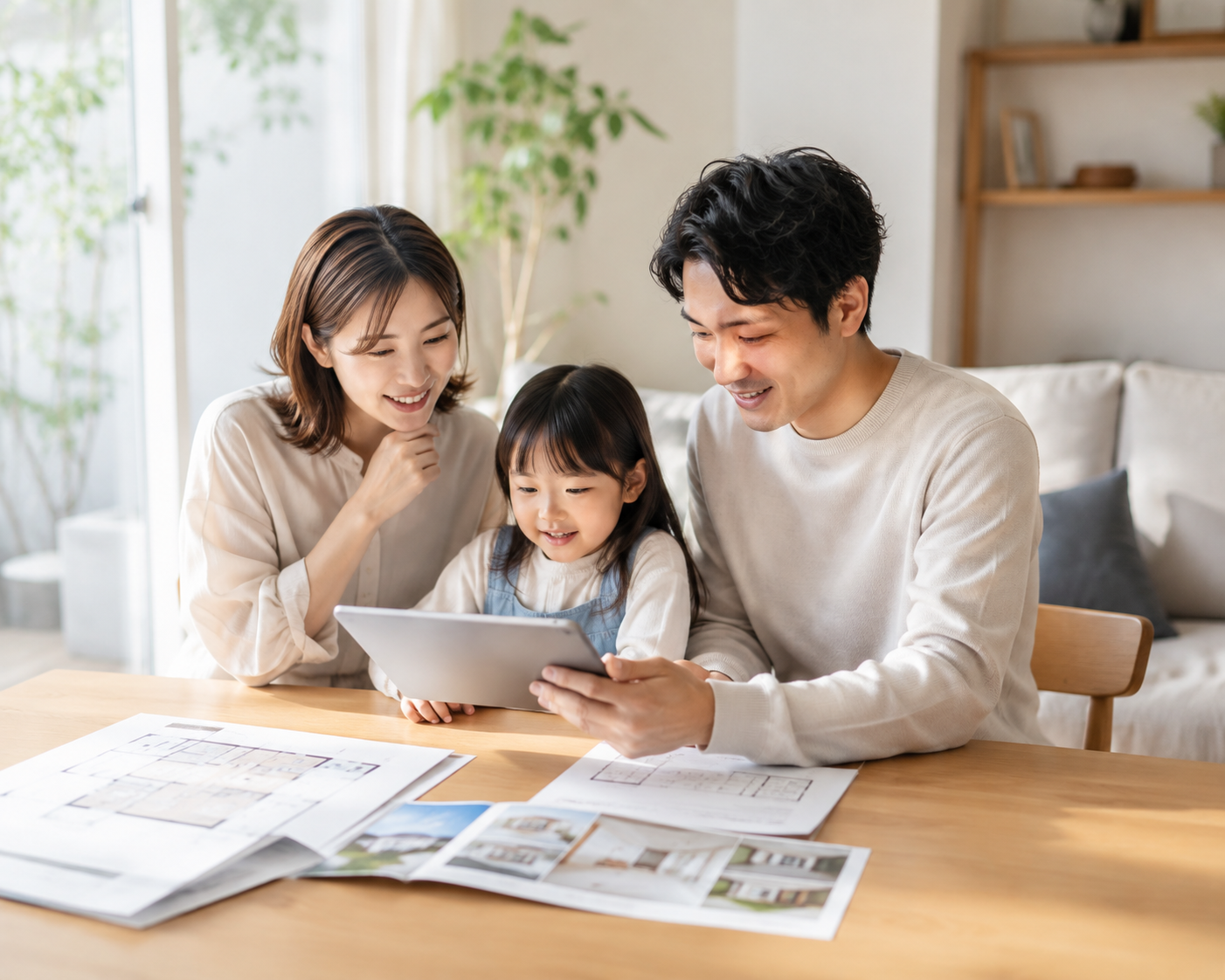 住まいの再建を考えるご家族のイメージ